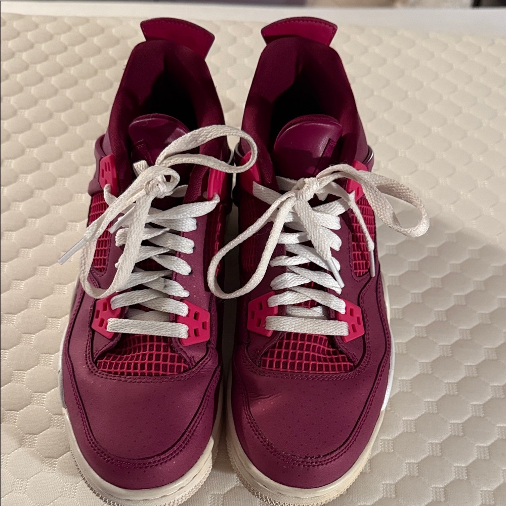 Jordan Women's Fuchsia and White Sneakers
